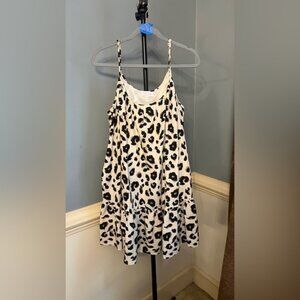 Pink Lily Leopard Print Casual Dress large